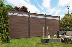 System Wpc Platinum Braun Mit Dekorprofil Bubbel Sichtschutz Sichtschutz Garten Sichtschutzelemente