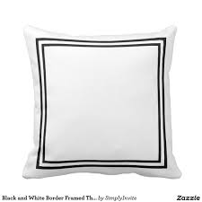 Black And White Throw Pillows For Couch Black And White Border Framed Throw Pillow Modern Decorative Pillows Throw Pillows White Throw Pillows