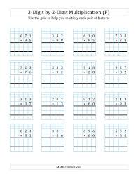 The 3 Digit By 2 Digit Multiplication With Grid Support F Math Worksheet In 2020 Multiplication Worksheets Multiplication Math Multiplication Worksheets