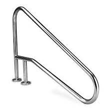 The most common powder coated pool material is metal. Interfab 4 Bend Braced Swimming Pool Kit Hand Rail