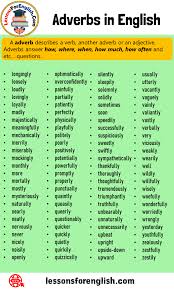 2.a complete list of adverbs of time. Adverbs In English 200 Adverbs List Lessons For English Adverbs Adverbs English Learn English