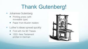 Johannes gutenberg's printing press, which relied on moving metal type, worked by casting individual letters and symbols of type in die, arranging them and pressing them to paper. Spread Of Protestantism Thank Gutenberg Johannes Gutenberg Printing Press With Moveable Type Paper From Muslim Traders Luther S Ideas Spread Quickly Ppt Download
