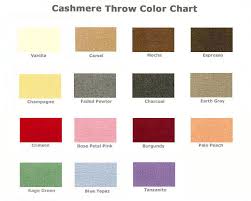 Cashmere Throw Blanket Color Chart