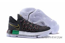 Outlet Nike Kd 10 Bhm Black White Green Red
