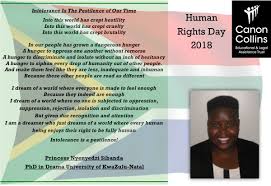 Here are your rights as enshrined in the constitution … today, 21 march, is a public holiday known in south africa as human rights day. Canon Collins Trust Auf Twitter Happy Human Rights Day South Africa Our Scholars Scholar Princess Alice Ukzn Shares A Poem She Wrote For This Important Day With Us Humanrightsday Humanrightsday2018 Https T Co Jjh3oca4jm