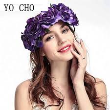 Amazon.com: Diadema de flores artificiales y secas, corona de rosas falsas  para mujer, corona de flores artificiales y secas, corona de pelo de viaje  para la playa, accesorio para el cabello