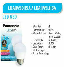 Lampu led bulb philips essential 3w 5w 7w 9w 11w 13w: Lampu Led Bulb Neo Panasonic 5 Watt Cooldaylight Shopee Indonesia