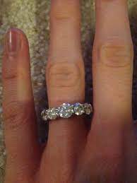 The 5 Stone Ring Thread Stone Rings Eternity Ring Diamond Engagement Ring On Hand