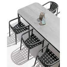 Ceramic tabletop patio dining tables. Todus Duct Outdoor Dining Table Ceramic Top 300 Cm