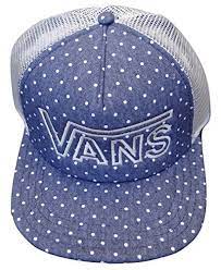Drop V Trucker Hat White Polka Dot Blue Trucker Hat Hats Trucker