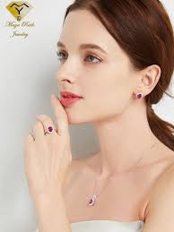 Lab Created Ruby Real Echt 925 Sterling Silver Party Ring For Women  Gemstone Halo Diana Princess Oval Shape Female Lover Gift