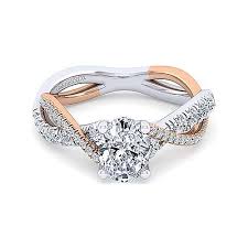 Shop at zales® for a gold engagement ring that lights up the room just like their smile. 14k White Rose Gold Oval Diamond Twisted Engagement Ring Er14460o4t44jj Gabriel Co
