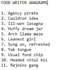 Lrb Bookshop On Twitter It S Time To Play Food Writer Anagrams Best Of Luck