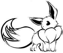 Black Outline Eevee Pokemon Tattoo Stencil Pokemon Tattoo Tribal Pokemon Pokemon Drawings