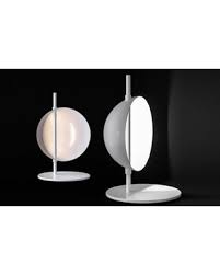 Floor lamp with indirect and reflected light and two rotating half spheres, to direct the light, in opaque white. Shopping Special Oluce Superluna Table Lamp