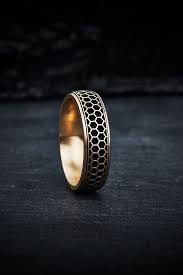Men S Honeycomb Wedding Band 6 5mm Mens Rings Wedding Diamond Black Diamond Ring Engagement Mens Wedding Rings Unique