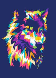 Wolf On Wpap Poster Print By Namrahc Kunatip Displate Pop Art Animals Dog Pop Art Wpap Art