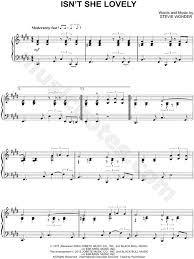 Stevie Wonder Isn T She Lovely Sheet Music Piano Solo In E Major Download Print Sheet Music Stevie Wonder Piano Music