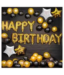 It's tradition to sing happy birthday when celebrating a friend or family member's entrance into the world. Solid Happy Birthday Gold Black Silver Balloons Theme For Party Decoration Pack Of 47 Buy Solid Happy Birthday Gold Black Silver Balloons Theme For Party Decoration Pack Of 47