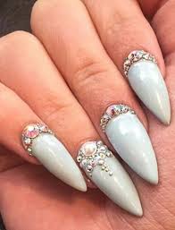 Rhinestone Stone Colored Nails Nailart Design Classyclaws Rhinestone Nails White Nails Long White Nails