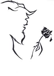 Disney Lineart By Kezzamin On Deviantart Disney Silhouettes Disney Drawings Beauty And The Beast