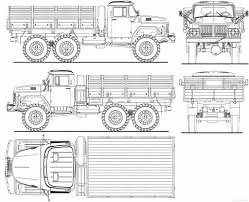 Zil 131 1 Zil 131 Blueprints 3dprinting Design Truck Coloring Pages