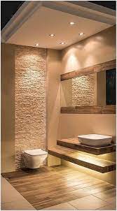 The bathroom in your house is not only a place where you can shower and clean yourself. 55 Cozy Half Bathroom Ideas For Your Home 1 Warm Bathroom Trendy Bathroom Designs Minimalist Small Bathrooms
