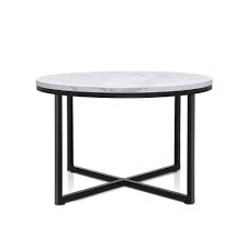 The coffee, side or lamp table comes in a variety of finishes to suit your own personal style and character. Buy Artiss Coffee Table Marble Effect Side Tables Bedside Round Black Metal 70x70cm By Artiss