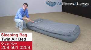 Available in a range of sizes from compact single inflatable mattresses to deluxe super king size airbeds, modern airbeds are more comfortable than they have ever been before. Intex Sleeping Bag Air Bed With Electric Pump Youtube