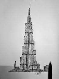 Burj khalifa is a skyscraper in dubai, united arab emirates, and is the tallest manmade structure in the world, at 829.84 m. Burj Khalifa Dubai Pen Sketch Architecture Drawing Art Perspective Drawing Architecture Fantasy Art Landscapes