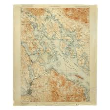 Nh Lake Winnipesaukee Nh C 1907 Vintage Topo Map Blanket