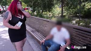 BBW Redhead Leia Saez Tries and Picks up Random Guy in Madrid