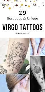 57 Gorgeous Virgo Tattoos That Anyone Into Astrology Will Love Virgo Tattoo Virgo Tattoo Designs Virgo Constellation Tattoo