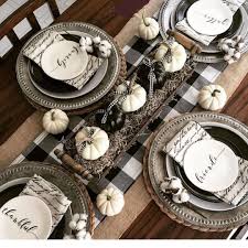 Black And White Buffalo Plaid Fall Decor Andrea On Instagram Happy November 1st I Can T Believe October Has Come And Gone Thanksgiving Fall Table Decor Buffalo Plaid Table Runner Fall Home Decor