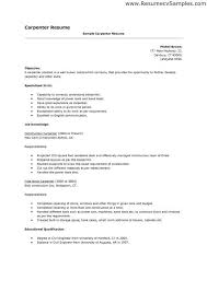 carpenter resume objective] carpenter