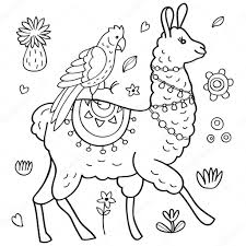 Schachenmayr regia cotton tutti frutti color. Cute Llama Alpaca And Parrot Coloring Page Vector Illustration Premium Vector In Adobe Illustrator Ai Ai Format Encapsulated Postscript Eps Eps Format