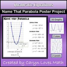 Students Are Given A Graph The Must Identify The Vertex And X Intercepts They Use This Information To Find The Quadr Quadratics Quadratic Equation Equations