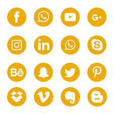 Yellow Social Media Icons Set Logo Symbol Social Icons Logo Icons Media Icons Png And Vector With Transparent Background For Free Download Social Icons Social Media Icons Media Icon
