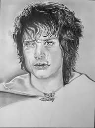 Hello all. Here is my latest addition to my LOTR portrait collection. This  time, its another one of the fellowship, the ring bearer himself Frodo  Baggins. A digital illustration of Elijah Wood