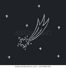 Comet Icon On Chalkboard Shooting Star Symbol Chalk Drawing Meteorite Sign On Blackboard Shooting Star Drawing Star Illustration Shooting Stars