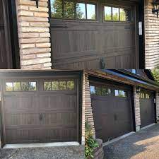 Be cautious with brown painted garage doors; New Chi Walnut Garage Doors Garage Door Design Garage Doors House Paint Exterior