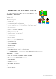 Verb (used without object), di·a·logued, di·a·logu·ing. Personal Information Dialog English For Life Beginner Revision Of Lessons 1 38 English Esl Worksheets For Distance Learning And Physical Classrooms