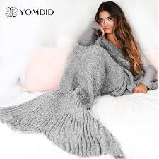 Handmade mermaid tail blanket for kids and adults. Mermaid Tail Blanket Handmade Yarn Knitted Mermaid Blanket Crochet Soft For Home Sofa Sleeping Bag Kids Adults Christmas Gifts Blanket Handmade Knitted Mermaid Blankettail Blanket Aliexpress