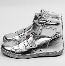Black And Silver High Top Sneakers 20 Mens Silver Shiny Three Straps High Top Sneakers Shoes Sneakers Boots Men High Top Sneakers