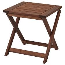 Applaro Stool Outdoor Foldable Brown Stained Ikea In 2020 Outdoor Dining Furniture Wooden Outdoor Furniture Ikea