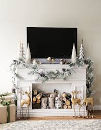 How To Decorate A Christmas Mantel With A Tv Above It Christmas Fireplace Decor Holiday Mantel Decor Christmas Mantle Decor
