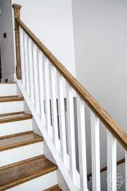 How To Install A Wooden Handrail On Split Level Stairs Lemon Thistle Stair Handrail Wooden Stairs Staircase Remodel