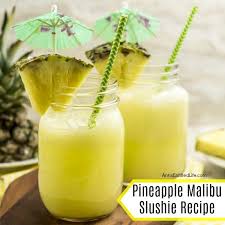 Fill a highball glass with ice. Pineapple Malibu Slushie Recipe