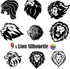 9 X Lion Svg Animal Svg Lion Svg Lion King Lion Savage Svg Lion Silhouette Lion Head Tattoo Lion For Cricut For Cameo In 2020 Lion Silhouette Lion Head Tattoos Lion Stencil