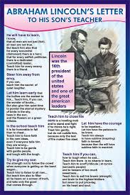 Abraham Lincoln S Letter To His Son S Teacher Letter To Son Lincoln Quotes Letter To Teacher